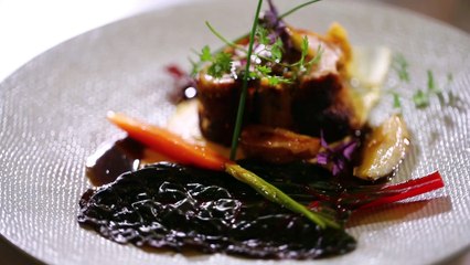 Croustillant d'agneau farci aux fruits secs et tandoori