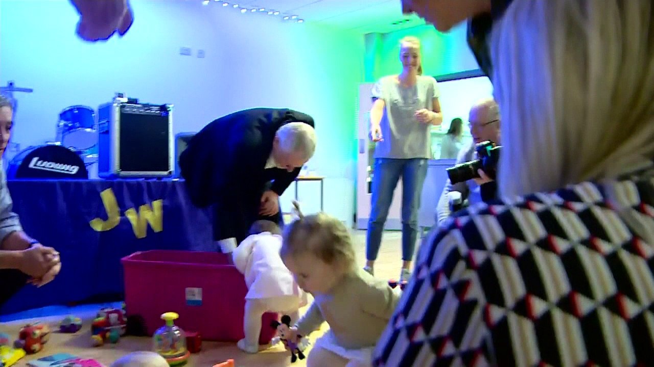 Leader of the popposition: Corbyn plays the bass in Scotland