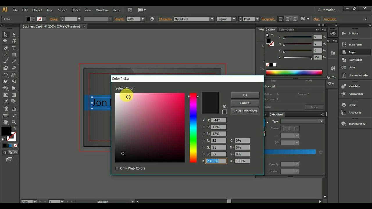 HOW TO DESIGN PROFESSIONAL BUSINESS CARD in Adobe Illustrator