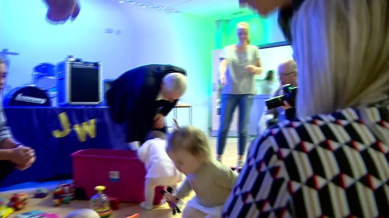 Leader of the popposition: Corbyn plays the bass in Scotland