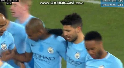 Sergio Aguero Goal - FC Basel 0-3 Manchester City 13.02.2018