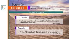 Parole du Seigneur 14.02.2018 - B
