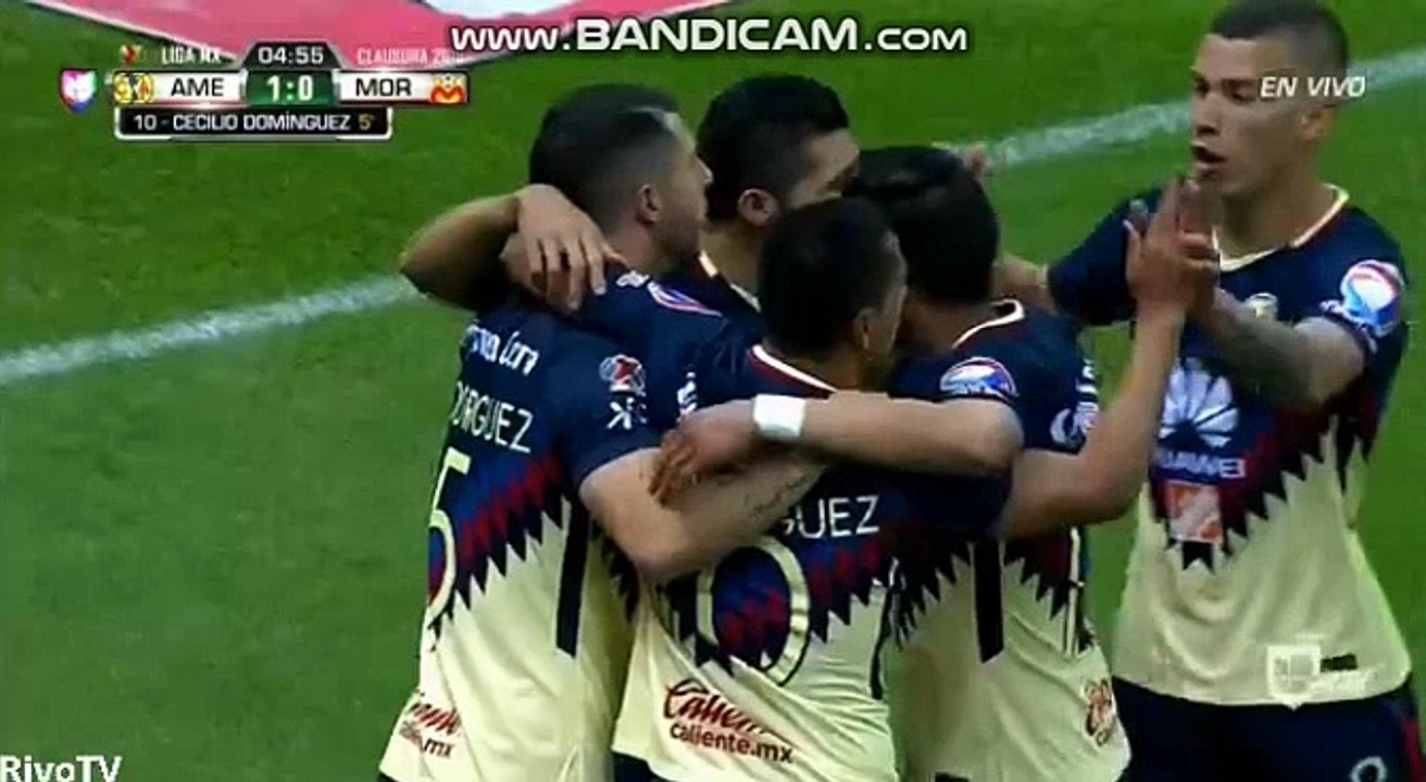 Cecilio Dominguez Goal ~ Club America vs Monarcas Morelia 1-0