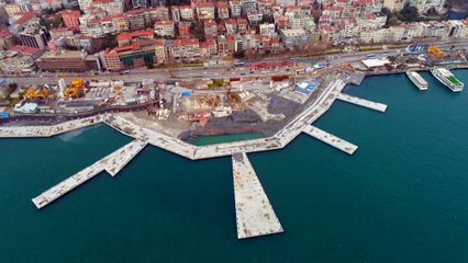 'Kabataş Meydan ve Transfer Merkezi' projesinde son durum havadan görüntülendi