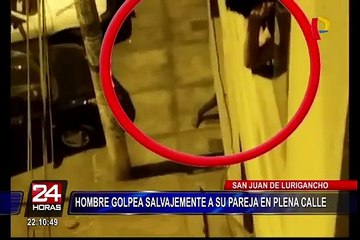 SJL: hombre golpea salvajemente a su pareja en plena calle