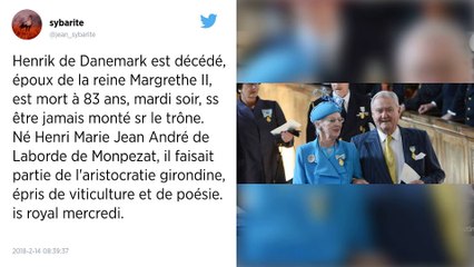 Henrik de Danemark, l'époux français de la reine Margrethe II, est mort.