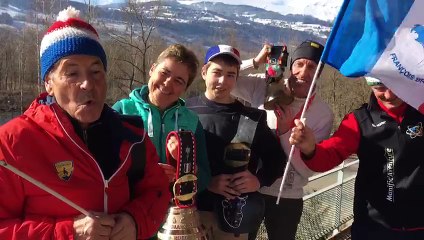 JO-2018: les parents de François Brand et ses supporteurs à Chamonix pour le combiné nordique