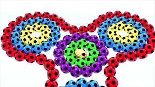 Learn Colors with Fidget Spinner 3D Spiral Soccer Balls for Kids _ Colours with Soccer Balls