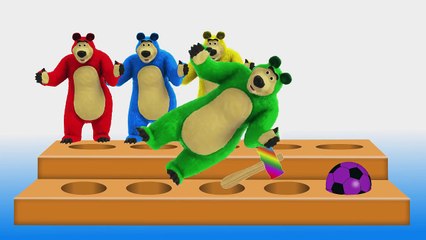 Masha and the Bear Learn Colors for Children with Bear and Soccer Balls   Wooden Hammer Educational