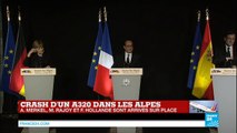 Crash A320 - Discours de François Hollande à Seyne-les-Alpes près du site du crash
