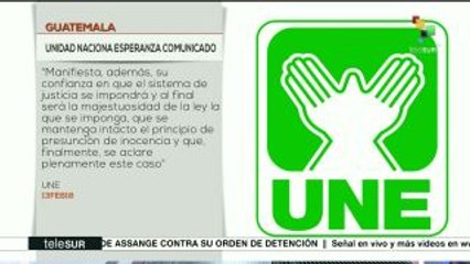 Guatemala: partido UNE expresa apoyo al expdte. Álvaro Colom