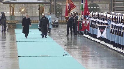 Cumhurbaşkanı Erdoğan, Gambiya Cumhurbaşkanı Barrow'u resmi törenle karşıladı - ANKARA