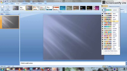 How to set the theme in the slides in power point in hindi