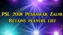 PSL 2018 Peshawar Zalmi Retained Players list   psl 2018