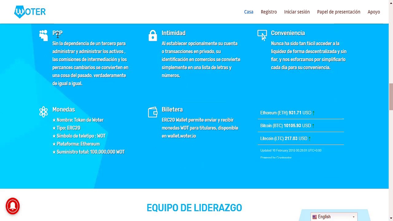 Ganate 20 tokens Woter totalmente gratis
