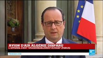 François Hollande à propos du vol AH5017 d'Air Algérie : 