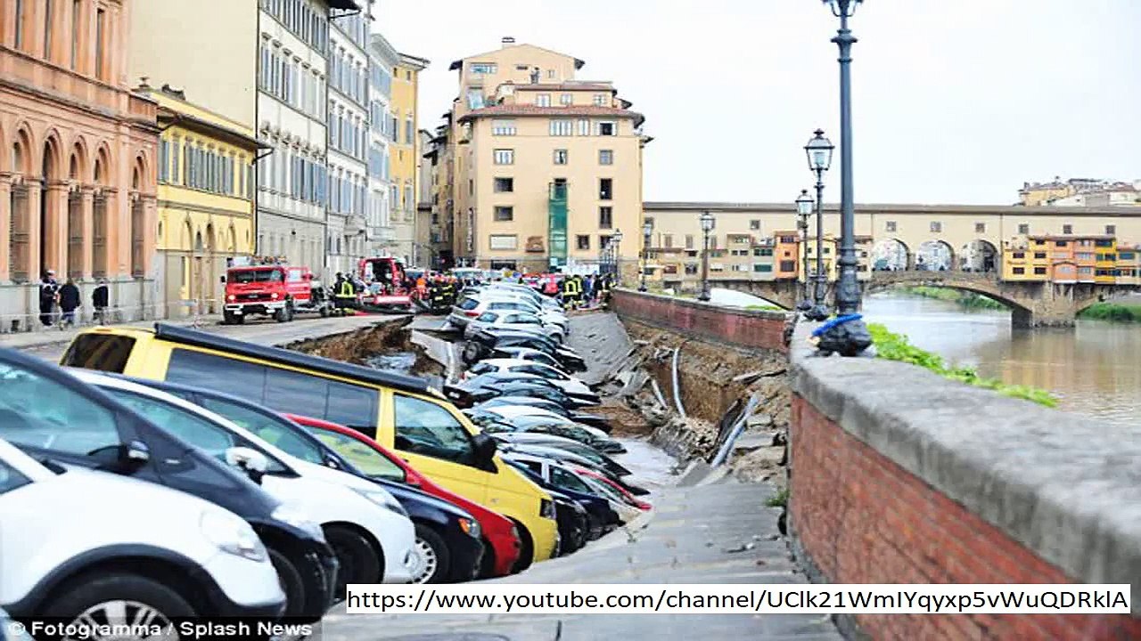 Cars bury and buildings evacuated subsequently street COLLAPSES in Rome