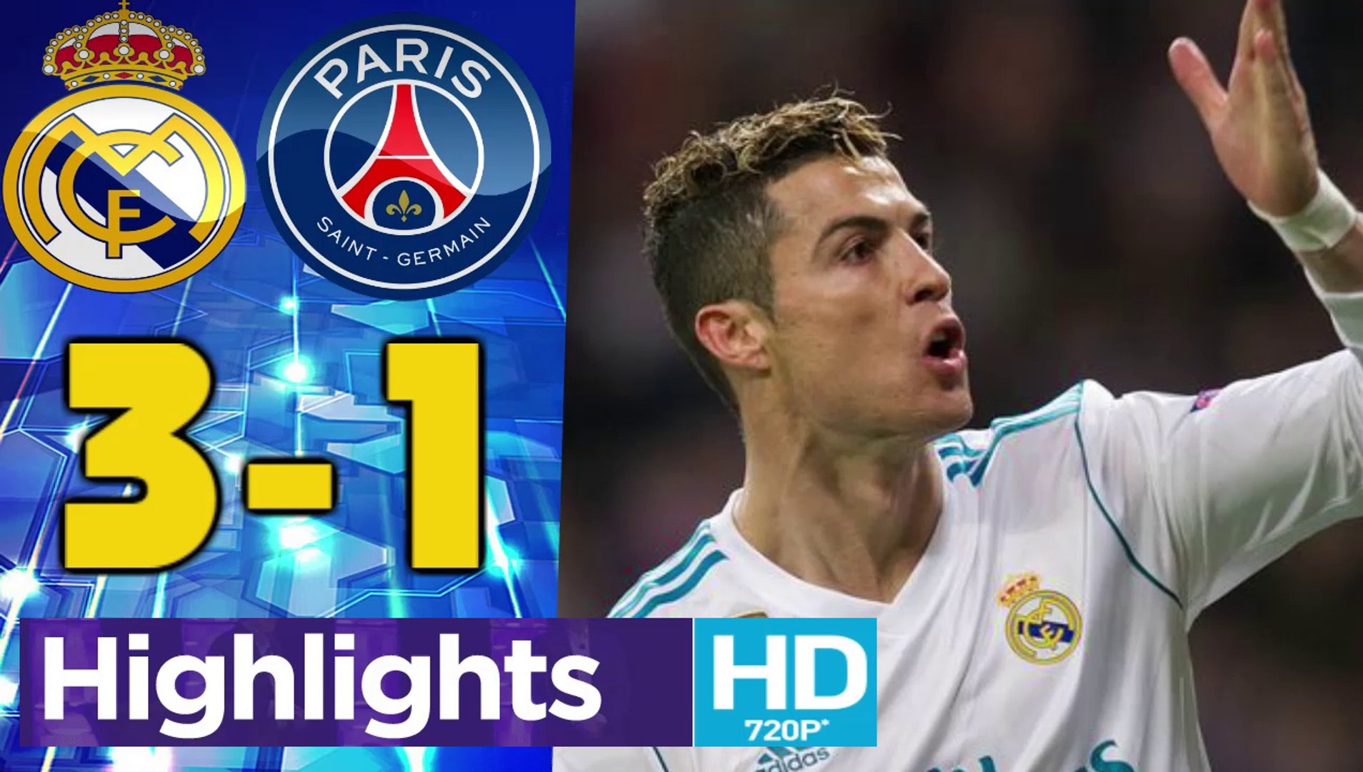 Real Madrid vs PSG 3 - 1 Highlights 14.02.2018 HD