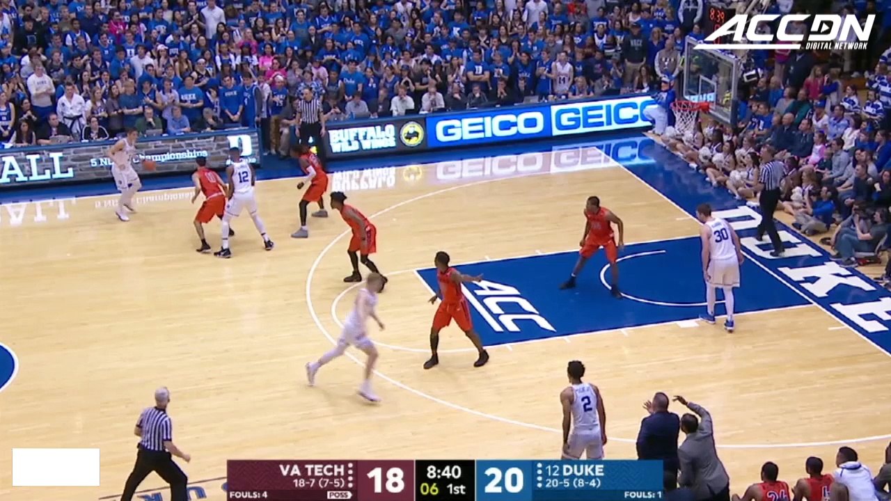 Grayson Allen Desperation 3 Beats Shot Clock Buzzer vs. Virginia Tech