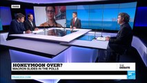 THE DEBATE - Honeymoon over? Macron slides in the polls as he faces first real test