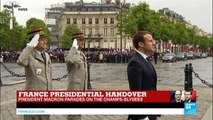 French President Emmanuel Macron pays homage to WWI Unknown Soldier at the Arc de Triomphe