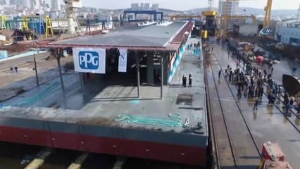 Karaköy'ün Yeni Akıllı Yüzer İskelesi Havadan Görüntülendi