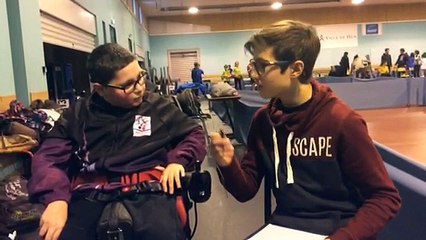 Interview d’ Erwan du collège westhoek de Coudekerque Branche. Compétition de sport partagé