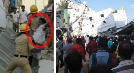 கட்டுமான பணியின்போது இடிந்து விழுந்த 4 மாடி கட்டிடம்..