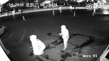 Hilarious Moment Bungling Burglar Is Knocked Out By His Accomplice
