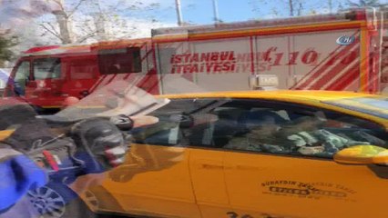 Beşiktaş’ta kaza yapan motosiklet alev alev yandı