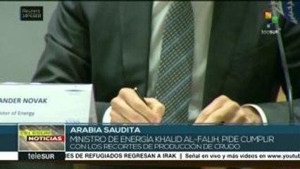 Arabia Saudita insta a países productores de crudo a mantener recortes