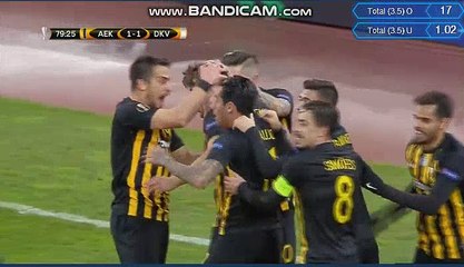 Astrit Ajdarevic Goal - AEK Athens 1-1 Dynamo Kyiv 15.02.2018
