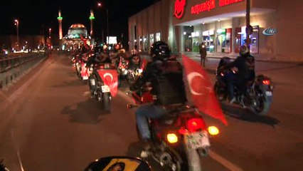 Motosikletçilerden 'Zeytin Dalı' operasyonuna destek korteji