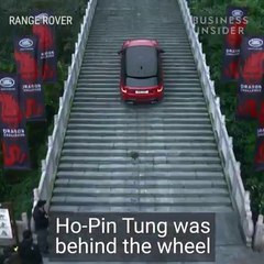 Watch this hybrid Range Rover climb 999 steps at a 45-degree angle on a mountain in China.
