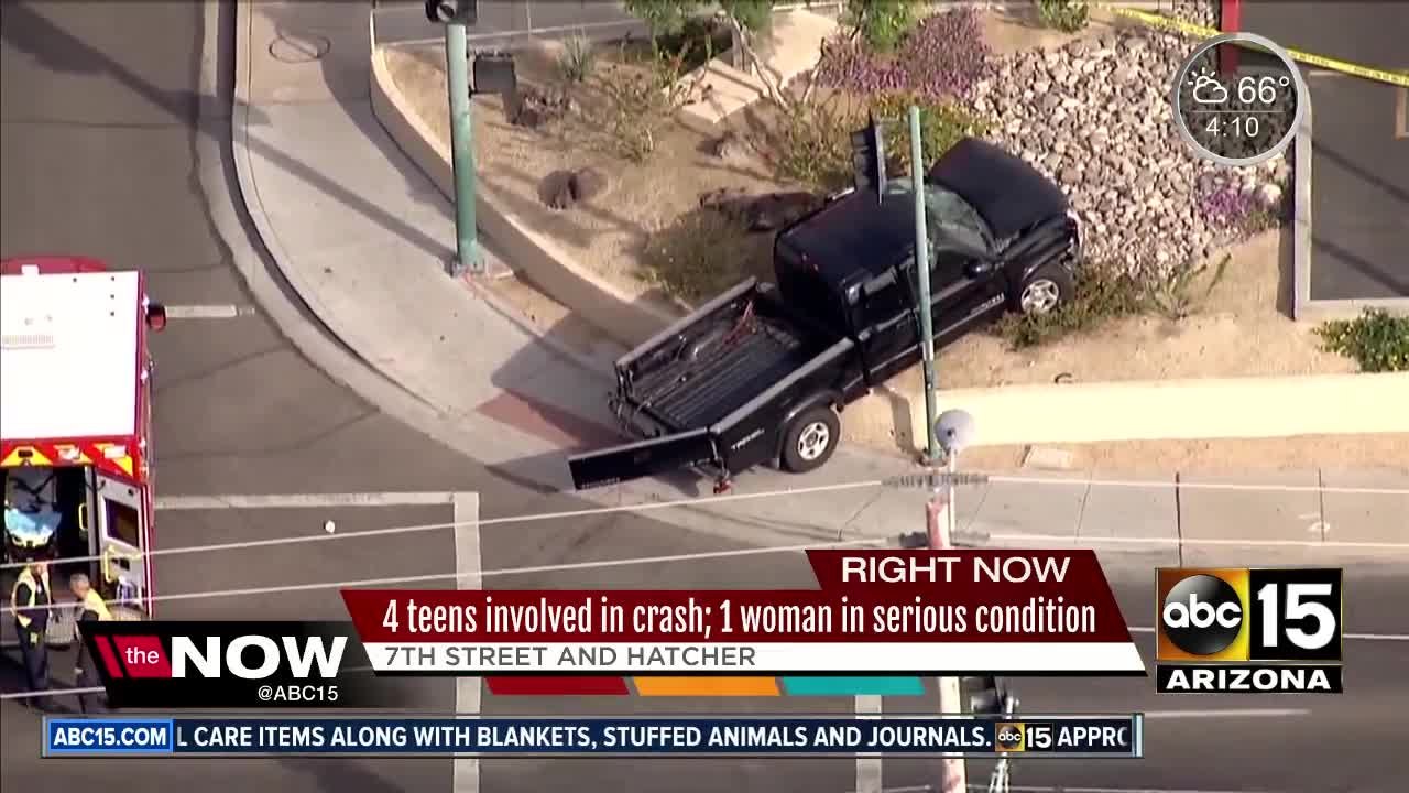 FD: 5 people injured, including teens, in North Phoenix crash