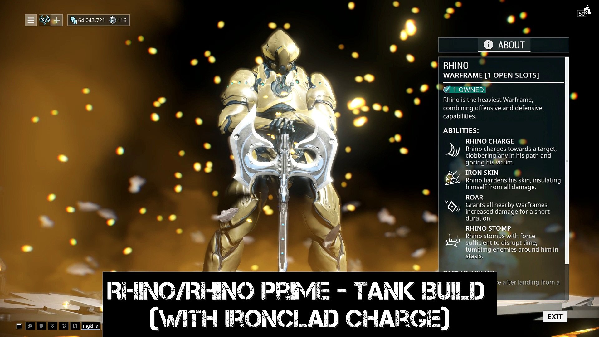 Warframe Rhino/Rhino Prime - Tank Build (Ironclad Charge) - video  Dailymotion