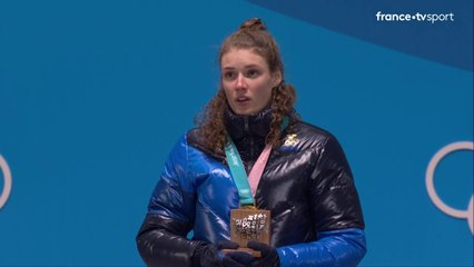 JO 2018 : Biathlon - Remise des médailles du 15 km femmes