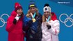 JO 2018 : Ski alpin -Remise des médailles du Slalom géant femes