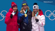 JO 2018 : Ski alpin -Remise des médailles du Slalom géant femes