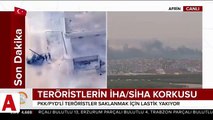Terör örgütü PKK/YPG, İHA korkusundan lastik yaktı