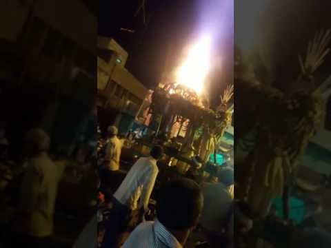 parashuram shobha yatram caught in fire due to short circuit