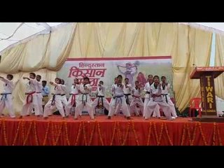 Student performing martial art in Hindustan Kisan Mela organised in Gonda