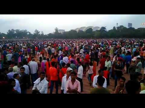 गांधी मैदान में धू-धू कर जल उठे रावण, कुम्भकरण और मेघनाथ के पुतले