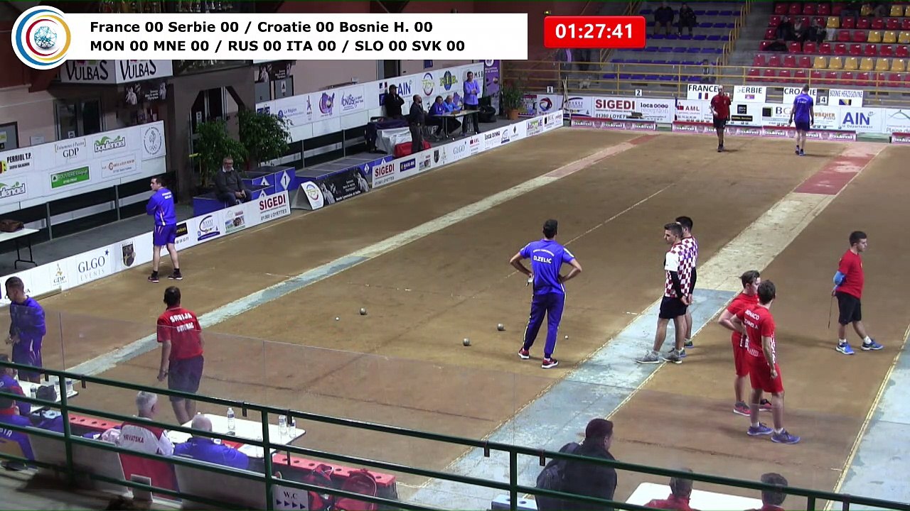 Secondes parties de poules, double U23, Euro Jeunes, Saint-Vulbas 2018