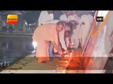 अयोध्या में योगी II Yogi Adityanath lights up 11,000 earthen lamps at Gorakhnath Temple