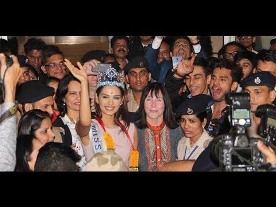भारत लौटी मिस वर्ल्ड मानुषी छिल्लर, हुआ भव्य स्वागत II Miss World Manushi Chillar returns India