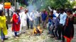 हल्द्वानी में उक्रांद कार्यकर्ताओं ने पंचेश्वर बांध के विरोध में राज्य सरकार का पुतला फूंका