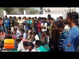 दिनेशपुर की फैक्ट्री में श्रमिक की मौत पर श्रमिकों ने गेट पर दिया धरना