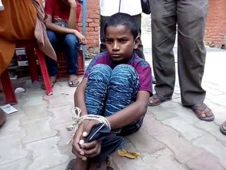 Stole 1 rupee from temple, beaten hands and feet