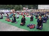 Sarovar Nagari Nainital International Yoga Day painted in color of yoga